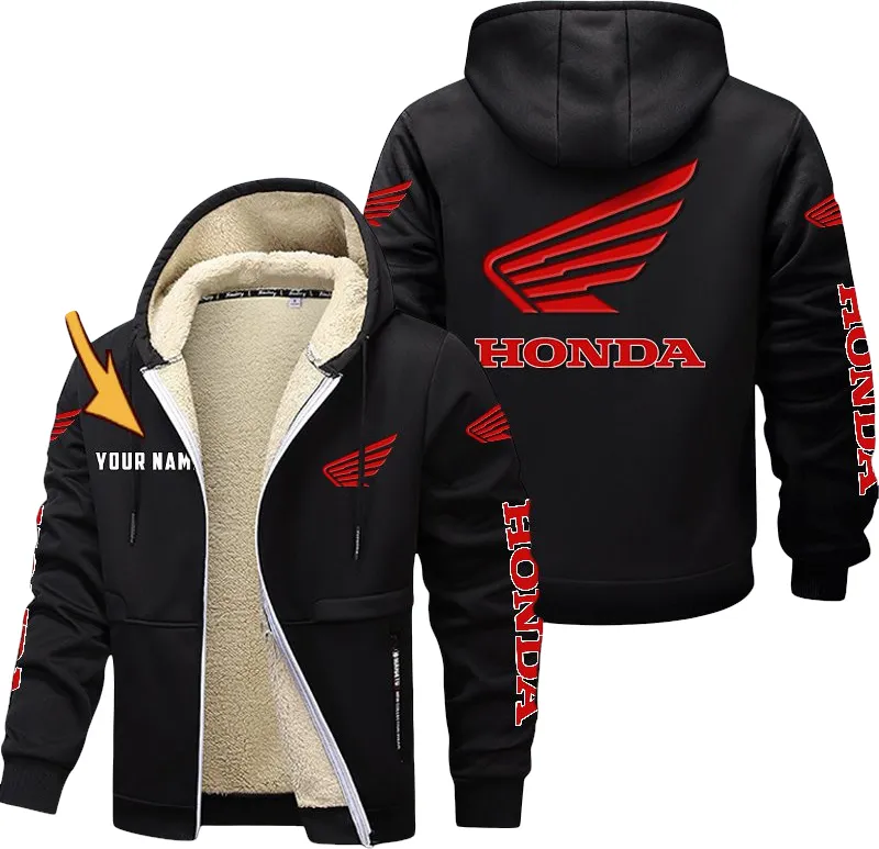 Off-Road Bike Lamb Fleece Thick Coat, Rider's Heavy Fleece Coat CAR18112025053 - Black