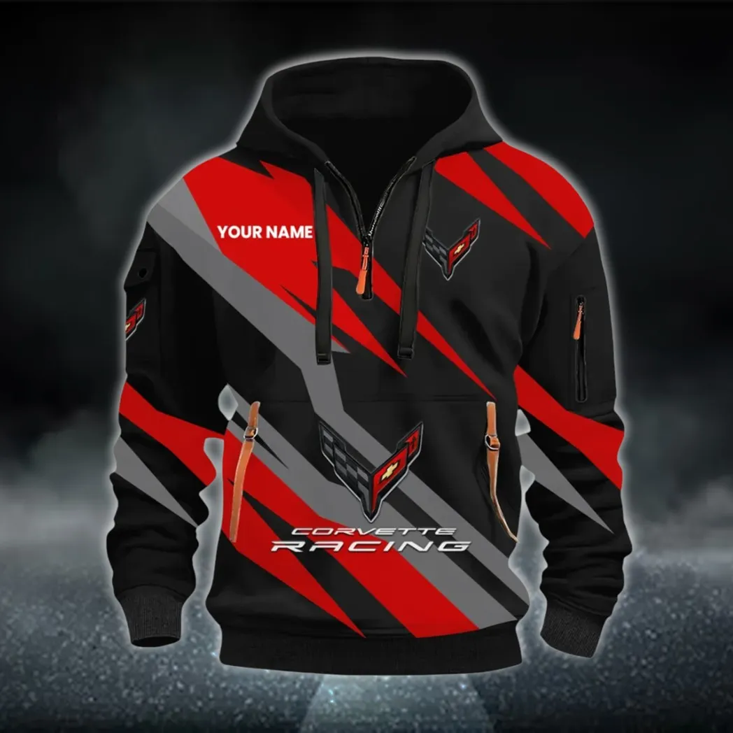 Sports Icon Hoodie Half Zip 3D Print, Adventure-Ready Comfortable Hoodie CAR514100925003