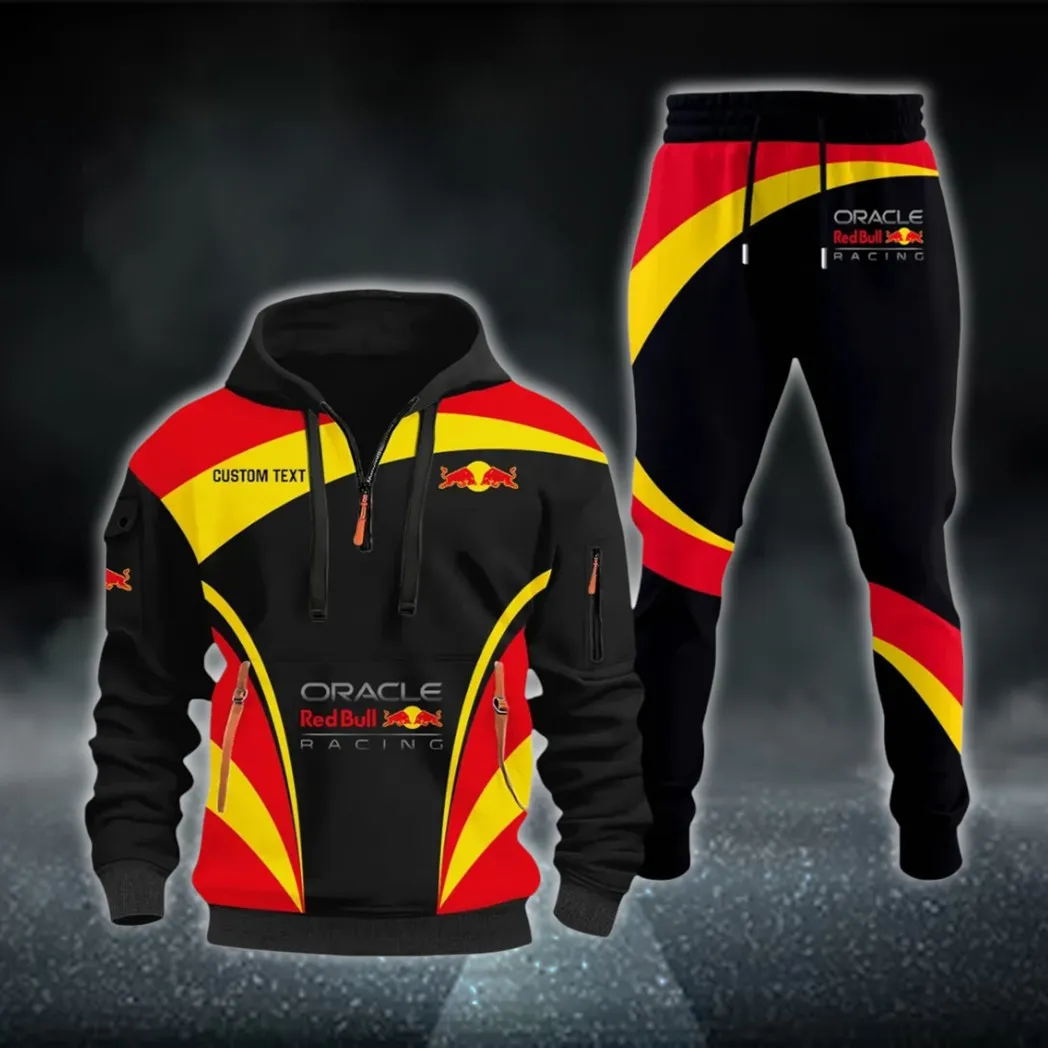 Racing Car Hoodie Half Zip x Sweatpants Set, Everyday Gearhead Hoodie Combo CAR514100925007