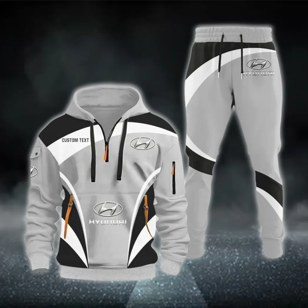 Sedan Hoodie Half Zip x Sweatpants Set, 3D Printed Driver's Outfit CAR514100925015