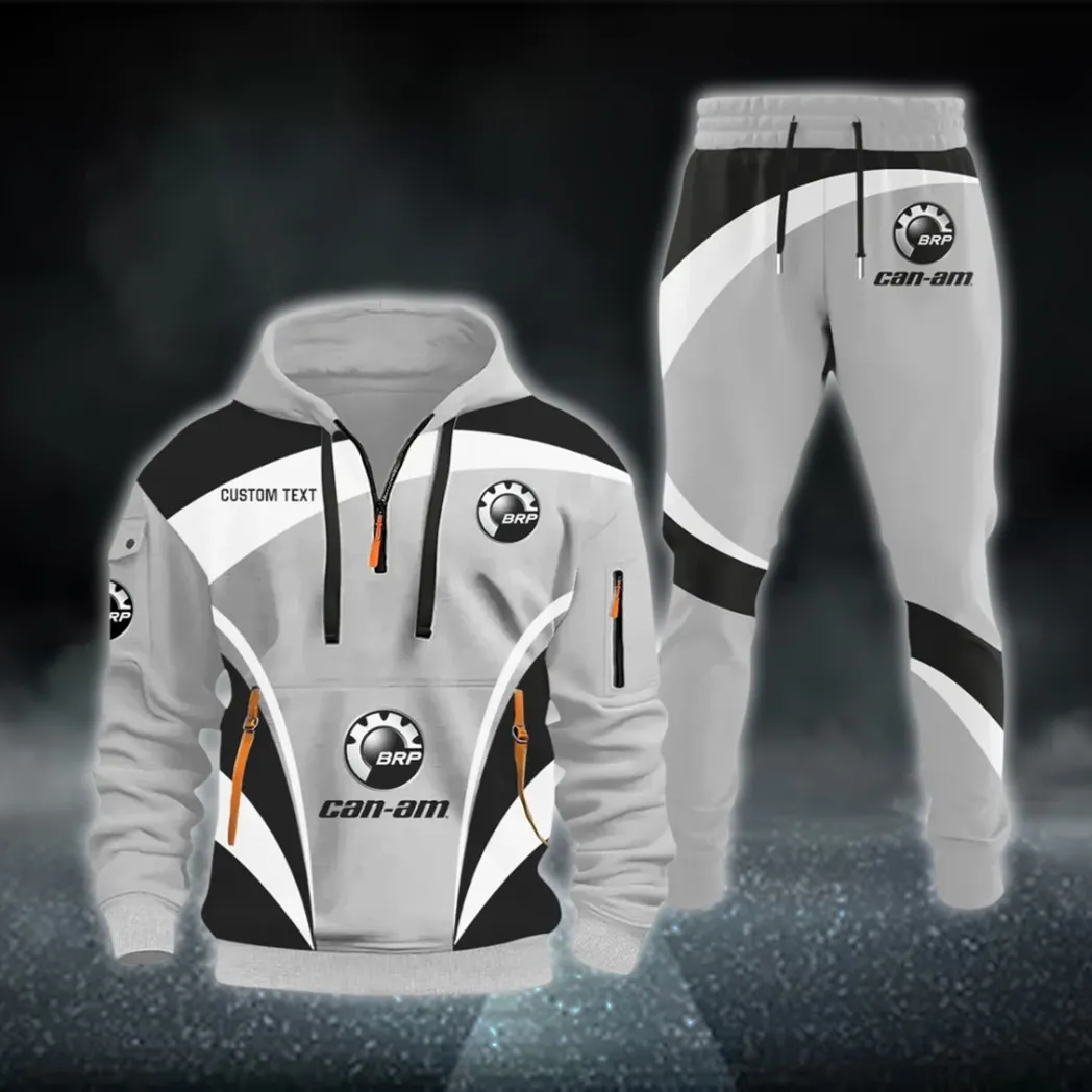 Racing Car Hoodie Half Zip x Sweatpants Set, Street-Ready Automotive Tracksuit CAR514100925016