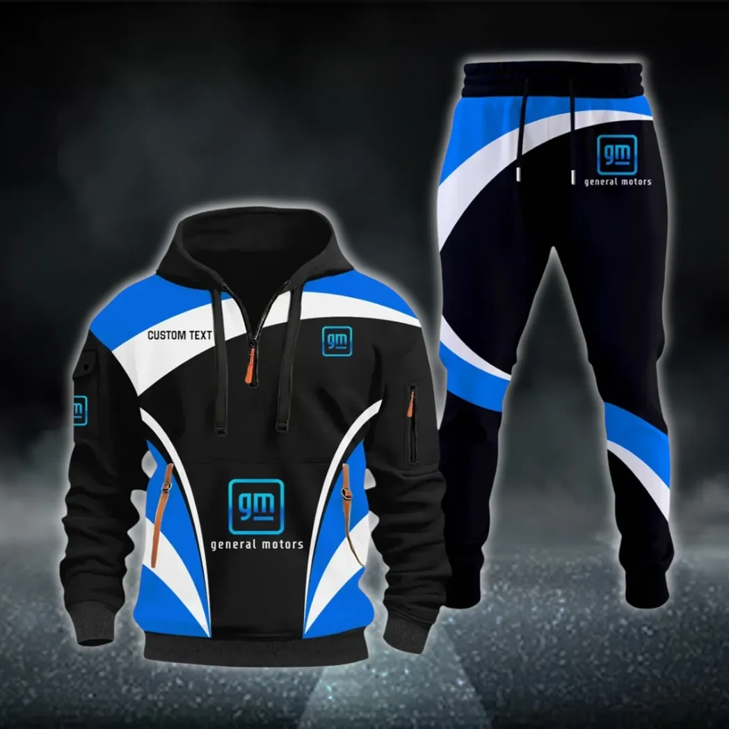 Motor Vehicle Maker Hoodie Half Zip x Sweatpants Set, 3D Printed Driver's Outfit CAR514100925030