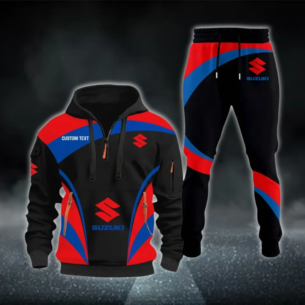 Superbike Hoodie Half Zip x Sweatpants Set, Performance Drive Hoodie Combo CAR514100925034