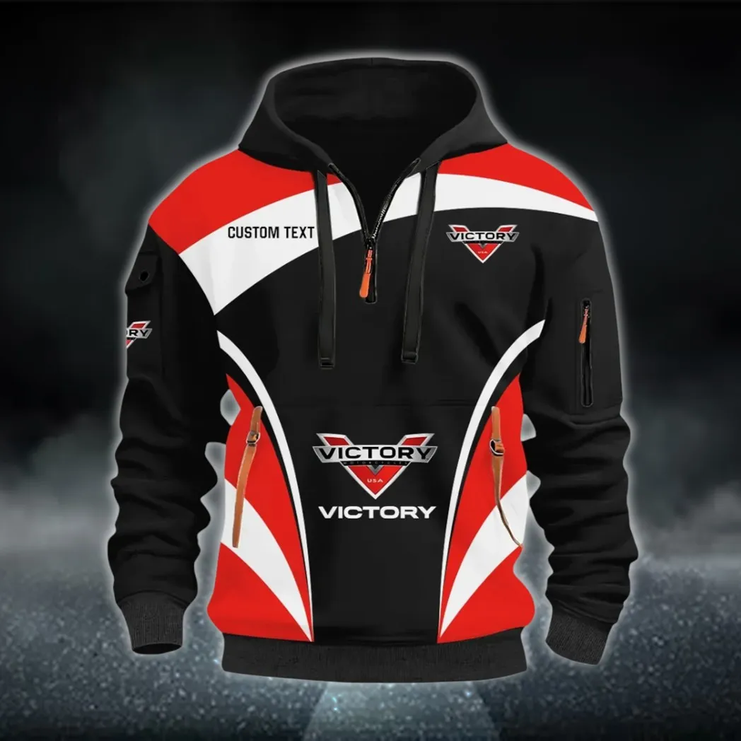 Heavyweight Motorcycle Hoodie Half Zip 3D Print, Classic Comfortable Hoodie Style CAR514100925040