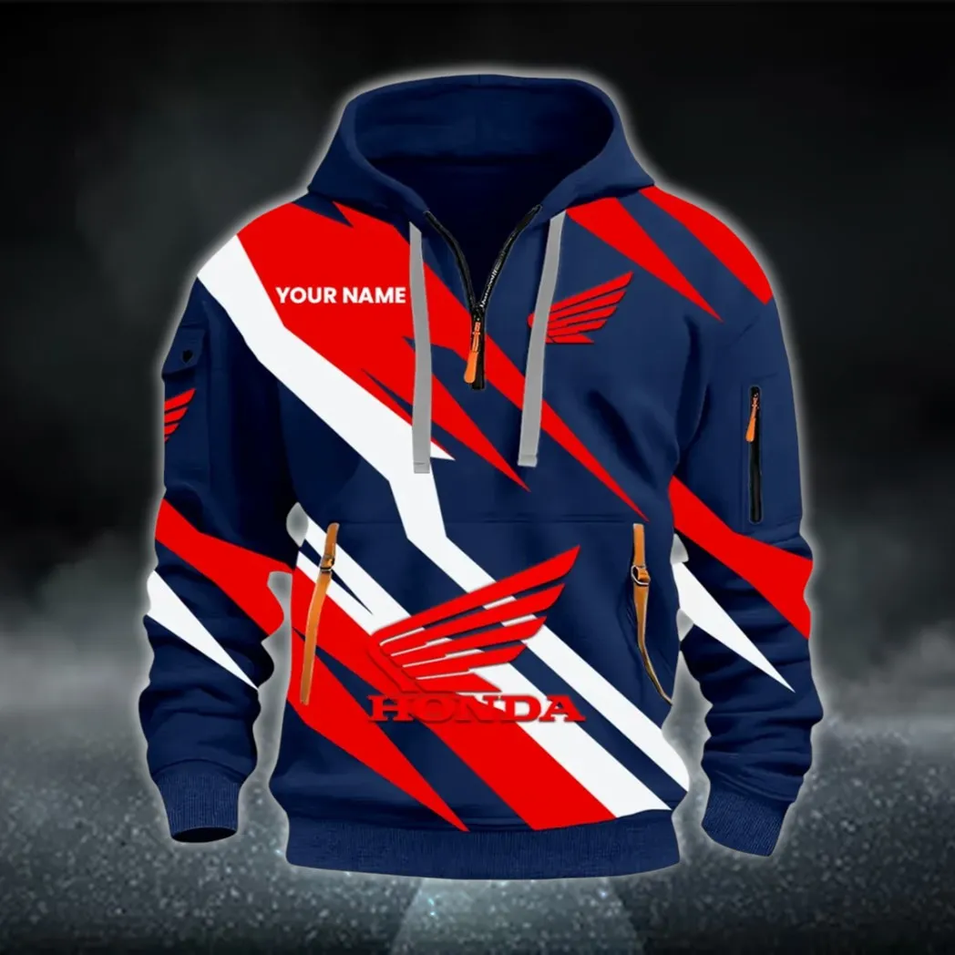 Adventure Motorbike Hoodie Half Zip 3D Print, Durable & Casual Streetwear CAR514100925044