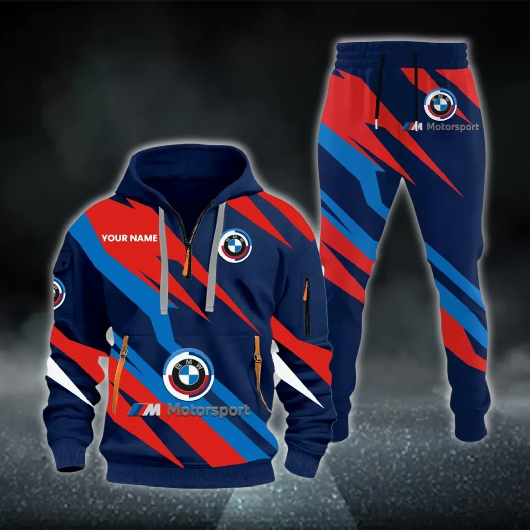 Racing Coupe Hoodie Half Zip x Sweatpants Set, Garage Life 3D Hoodie Set CAR514100925047