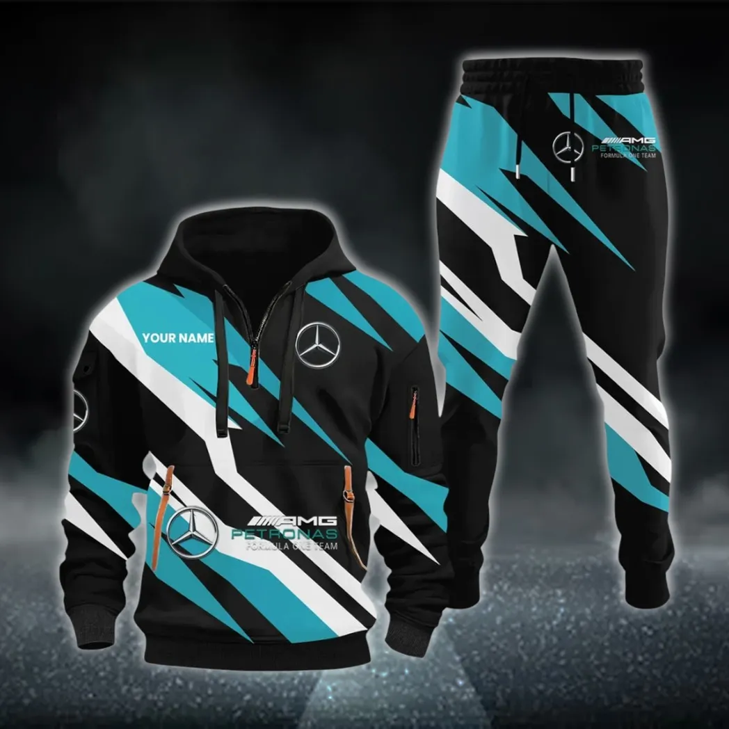 Lifestyle Ride Hoodie Half Zip x Sweatpants Set, 3D Printed Driver's Outfit CAR514100925048