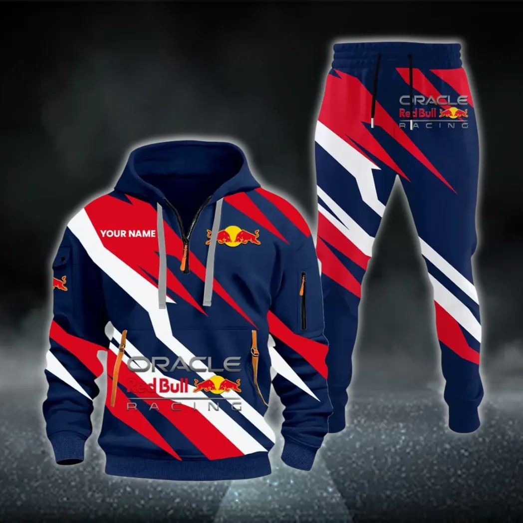 Racing Car Hoodie Half Zip x Sweatpants Set, Road-Ready Hoodie and Jogger Set CAR514100925049