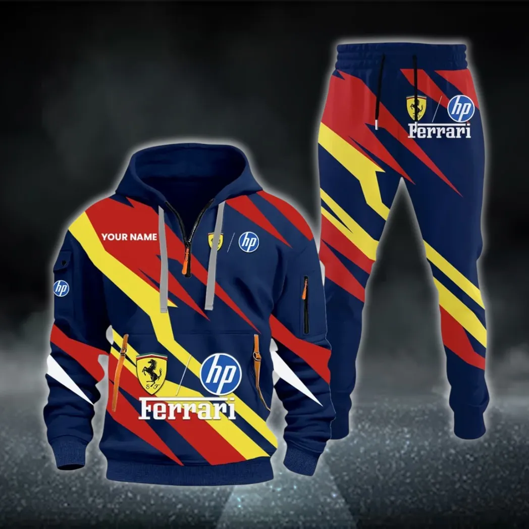 Racing Legend Hoodie Half Zip x Sweatpants Set, Engineered Driver's Hoodie Outfit CAR514100925050