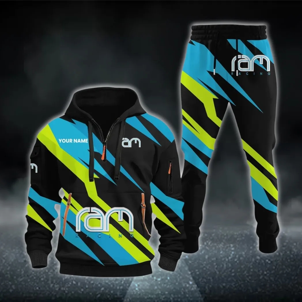 Tough Truck Brand Hoodie Half Zip x Sweatpants Set, Automotive Streetwear Hoodie Set CAR514100925054