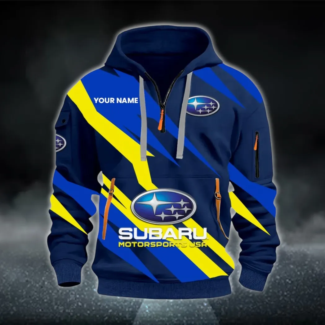 All-Wheel Drive Car Hoodie Half Zip 3D Print, Streetwear Casual Look Outfit CAR514100925055