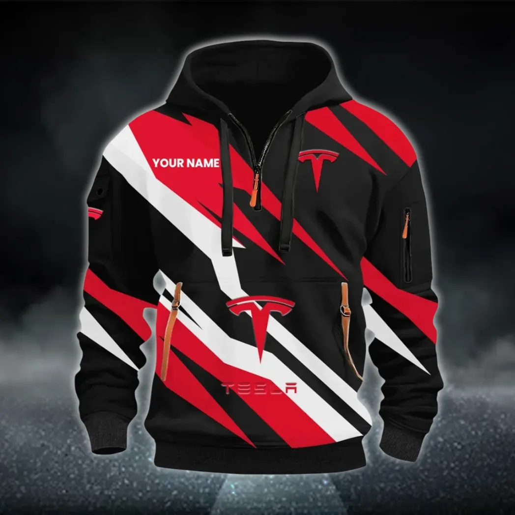 Battery-Powered Car Hoodie Half Zip 3D Print, Comfortable Street Hoodie CAR514100925060