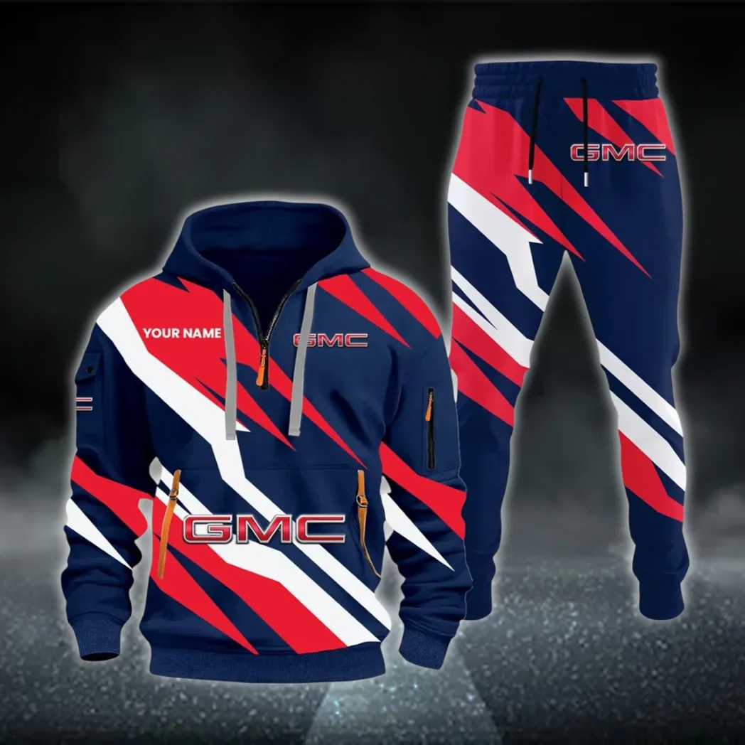 Hauling Truck Hoodie Half Zip x Sweatpants Set, Automotive Streetwear Hoodie Set CAR514100925064