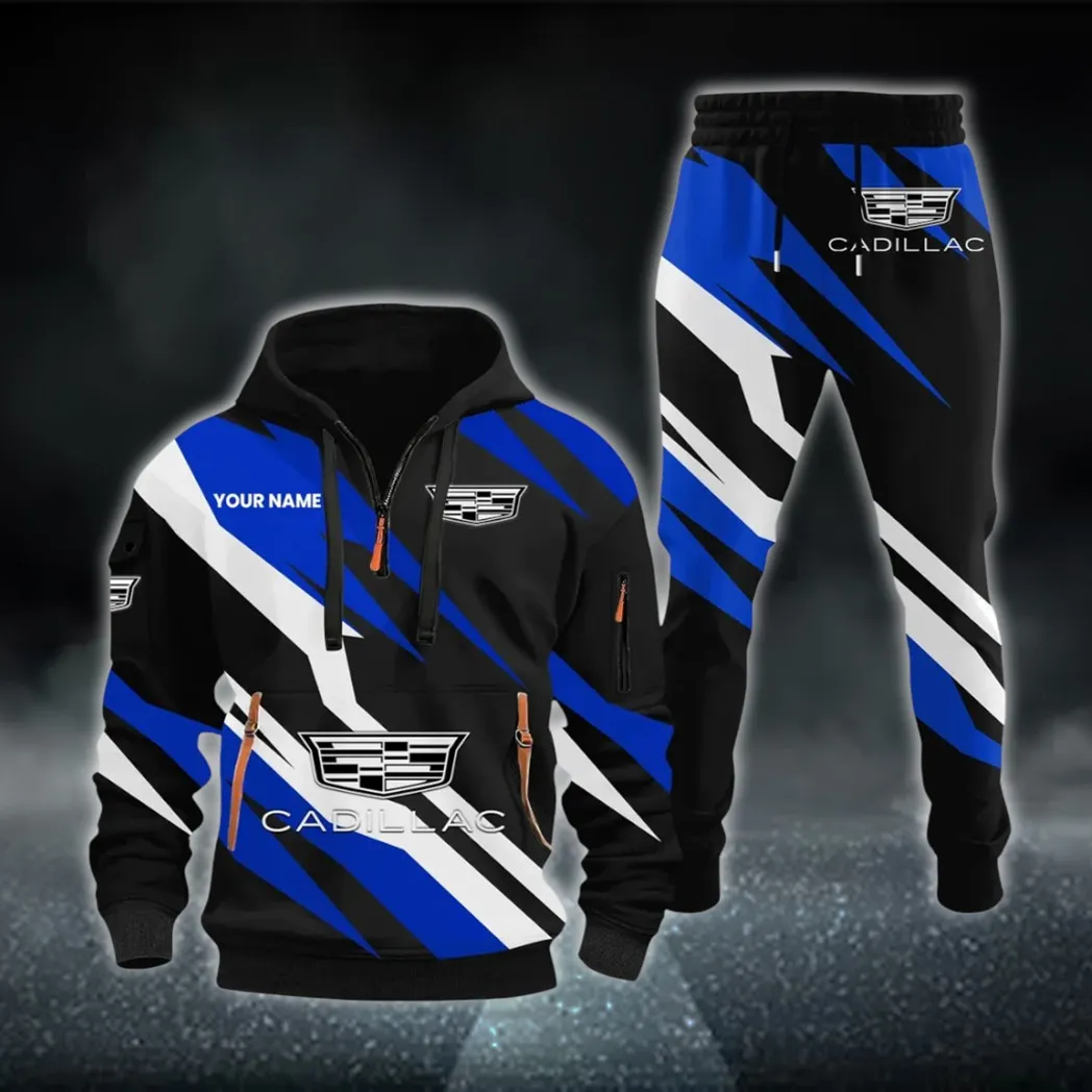 Elegant Touring Car Hoodie Half Zip x Sweatpants Set, Automotive Streetwear Hoodie Set CAR514100925071