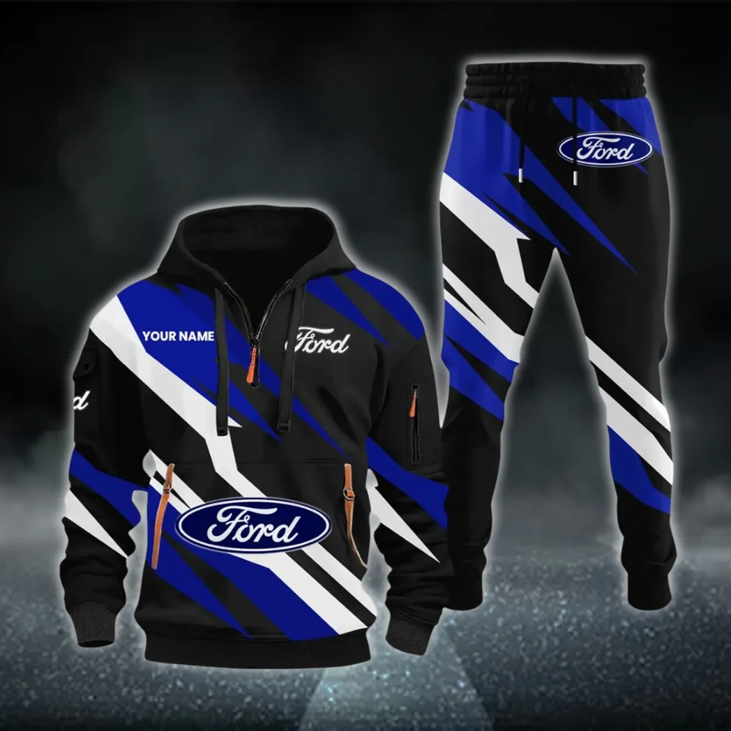 Pickup Legend Hoodie Half Zip x Sweatpants Set, Custom 3D Automotive Tracksuit Set CAR514100925073