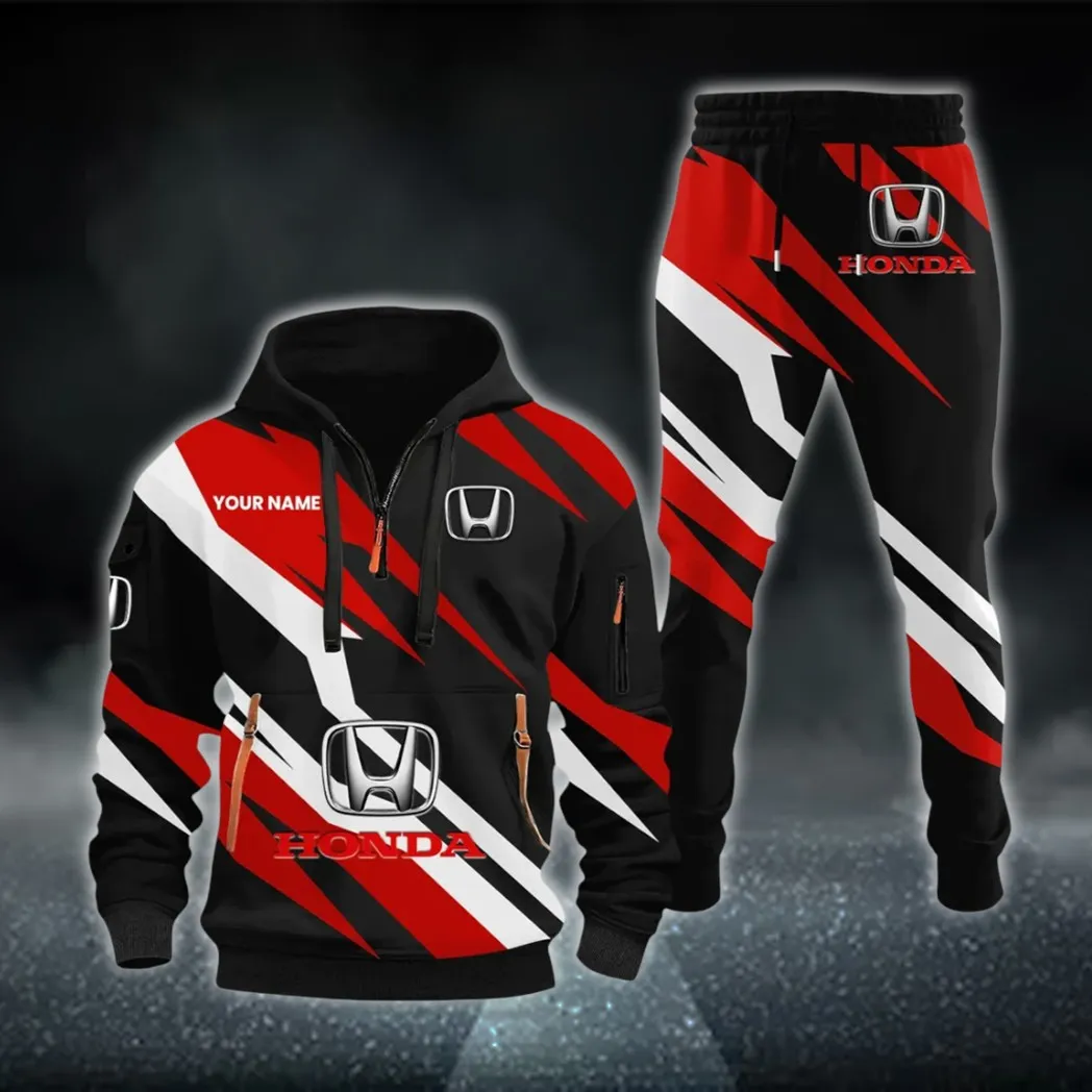 Crossover Hoodie Half Zip x Sweatpants Set, Performance Drive Hoodie Combo CAR514100925074