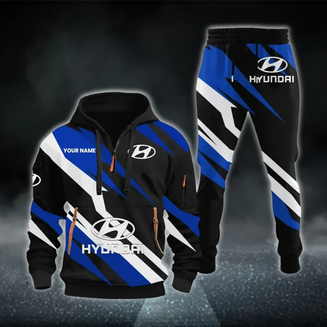 Family Car Hoodie Half Zip x Sweatpants Set, High-Performance Driver Tracksuit CAR514100925075