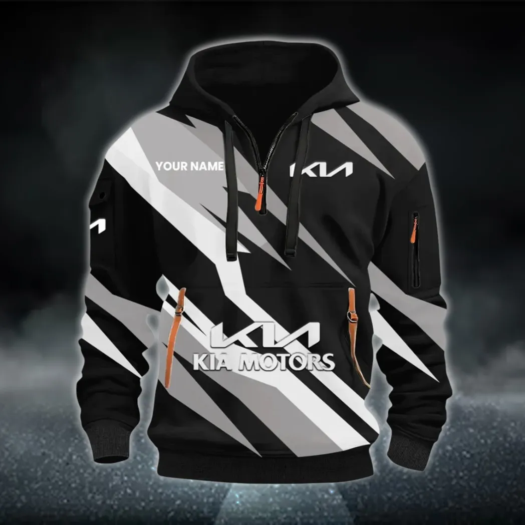 Affordable Auto Hoodie Half Zip 3D Print, Rugged Casual Hoodie CAR514100925076