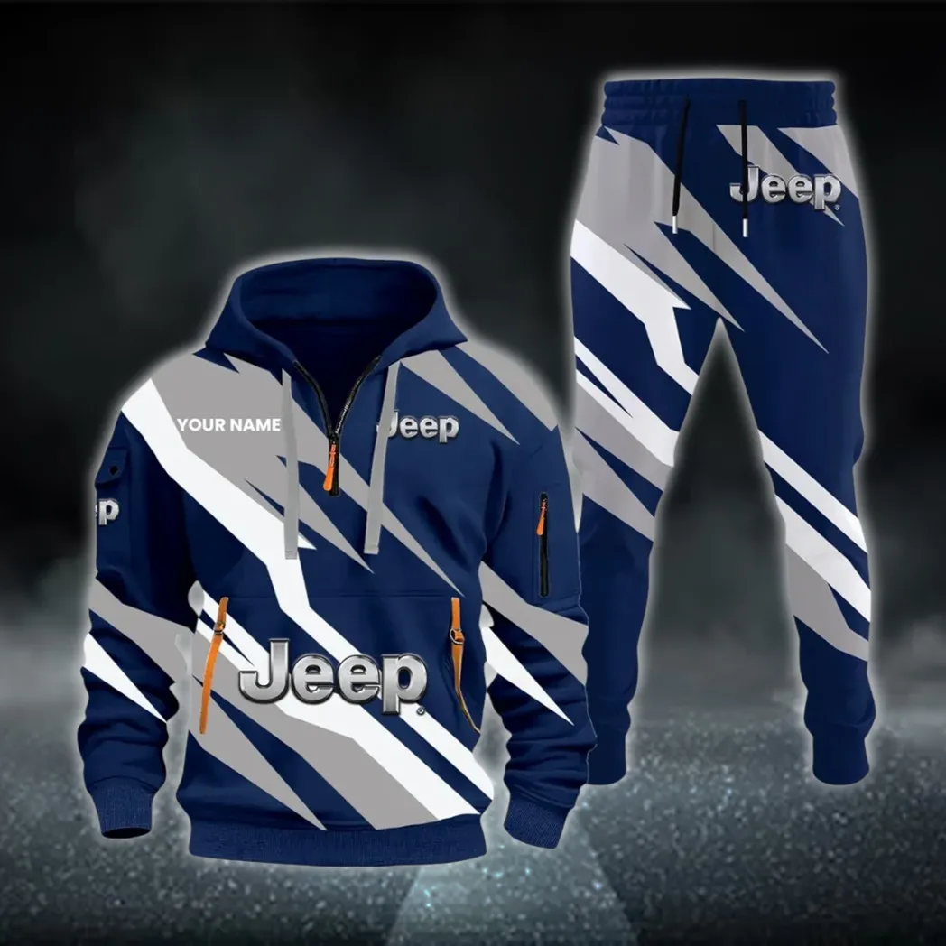 Open-Top SUV Company Hoodie Half Zip x Sweatpants Set, High-Performance Driver Tracksuit CAR514100925077