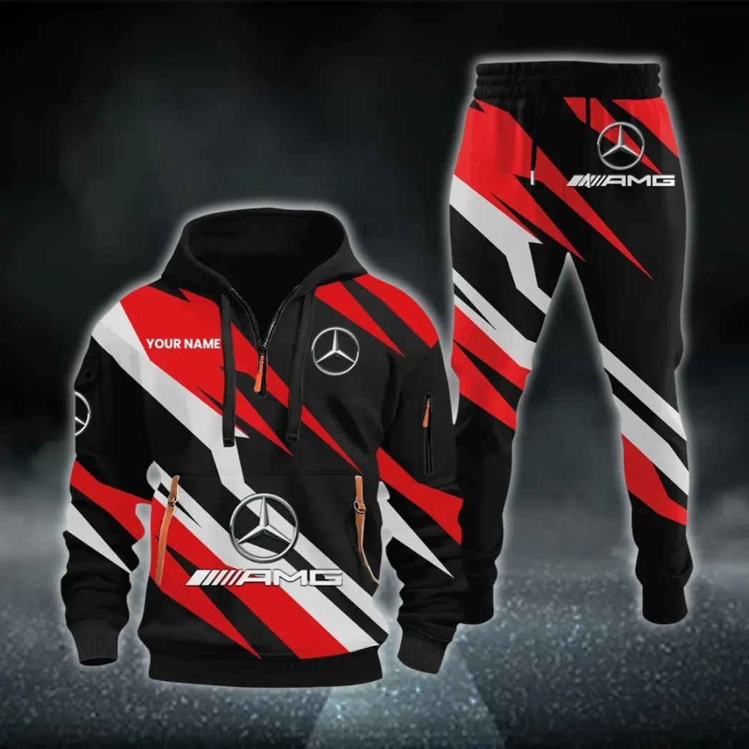 Engine Life Hoodie Half Zip x Sweatpants Set, Automotive Streetwear Hoodie Set CAR514100925080