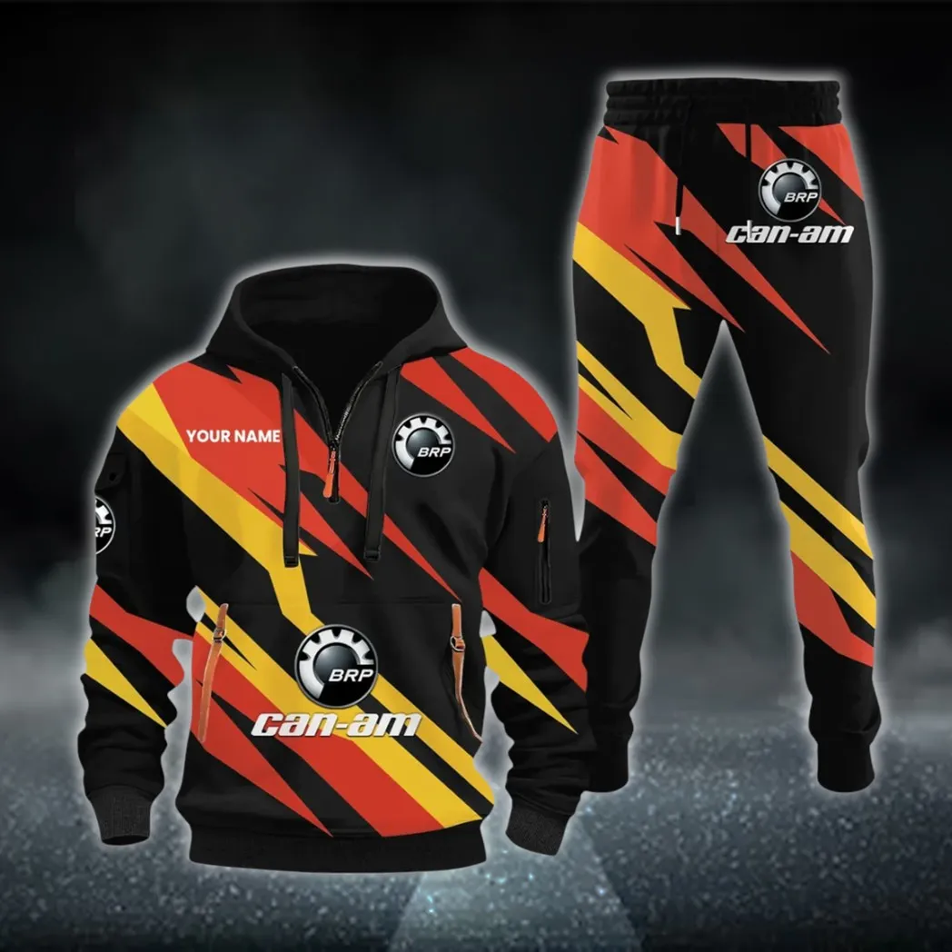 Racing Car Hoodie Half Zip x Sweatpants Set, Ride-Inspired Half-Zip Hoodie Set CAR514100925081