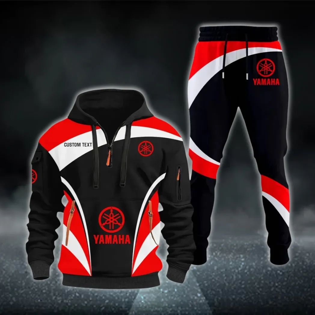 Racing Car Hoodie Half Zip x Sweatpants Set, Automotive Streetwear Hoodie Set CAR514100925086