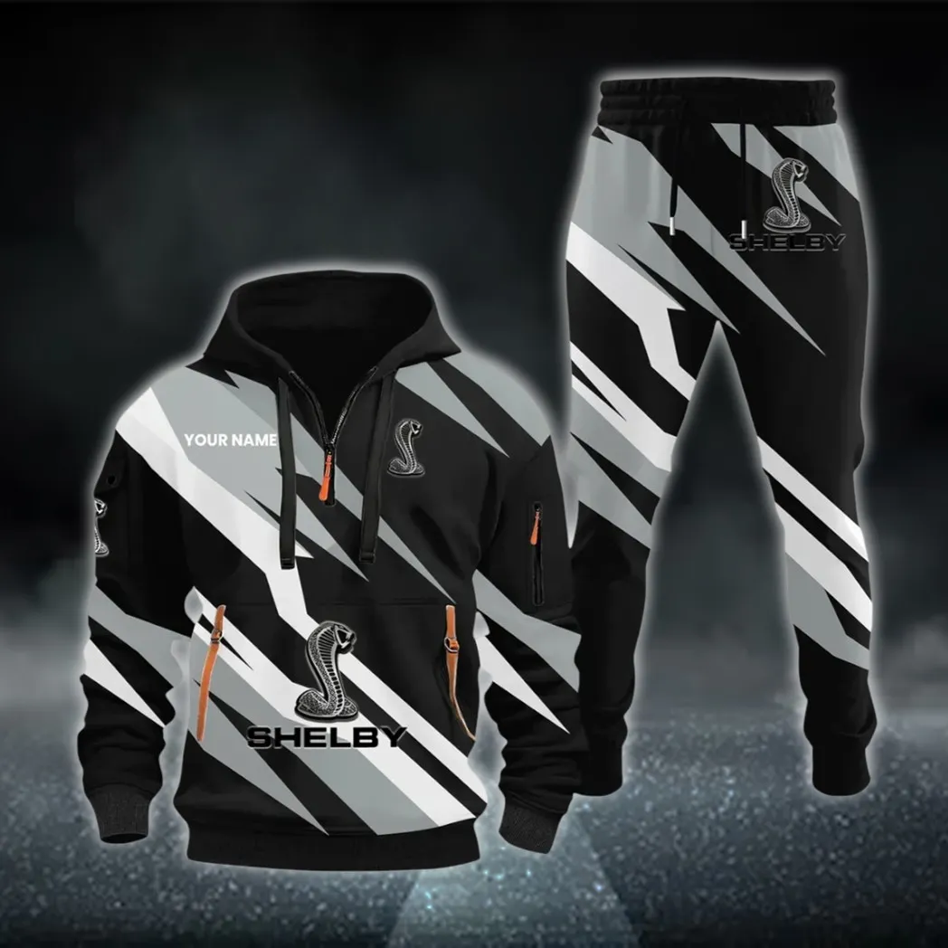 Power Coupe Hoodie Half Zip x Sweatpants Set, Classic Gearhead Hoodie Set CAR514100925087