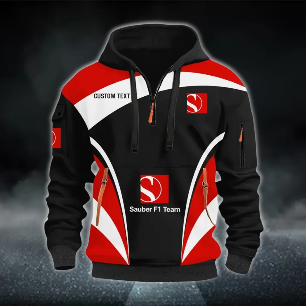 Racing Motor Hoodie Half Zip 3D Print, Rugged Casual Hoodie CAR514100925092