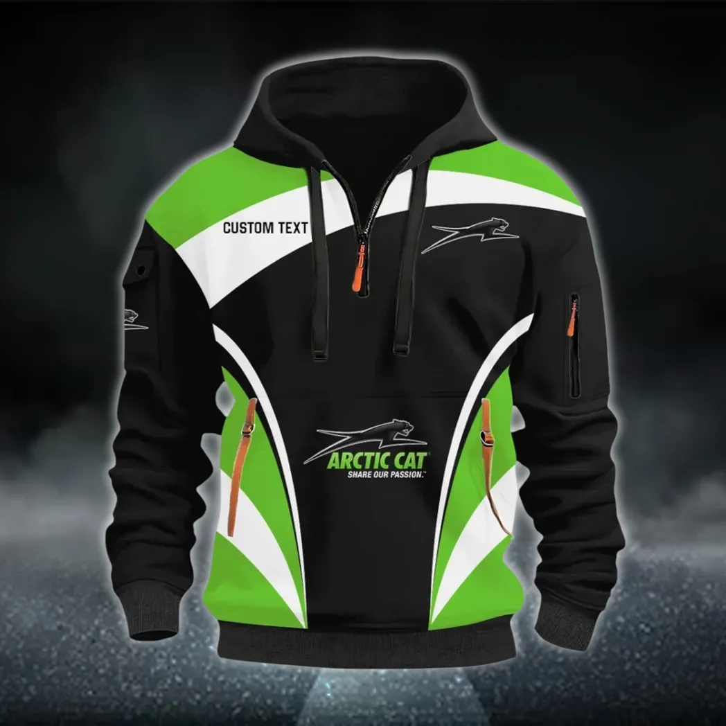 Winter Sports Vehicle Hoodie Half Zip 3D Print, Everyday Casual Hoodie CAR514100925097