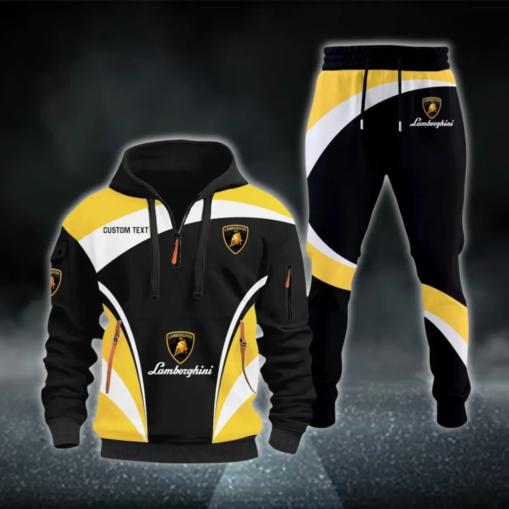 Supercar Hoodie Half Zip x Sweatpants Set, All-Season Car Enthusiast Tracksuit CAR514100925109