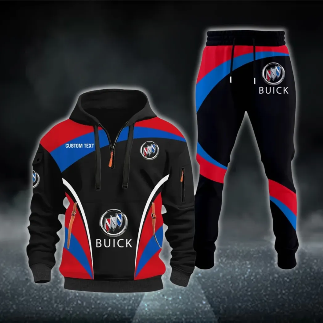 Comfort-Oriented Car Hoodie Half Zip x Sweatpants Set, Ride-Inspired Half-Zip Hoodie Set CAR514100925110