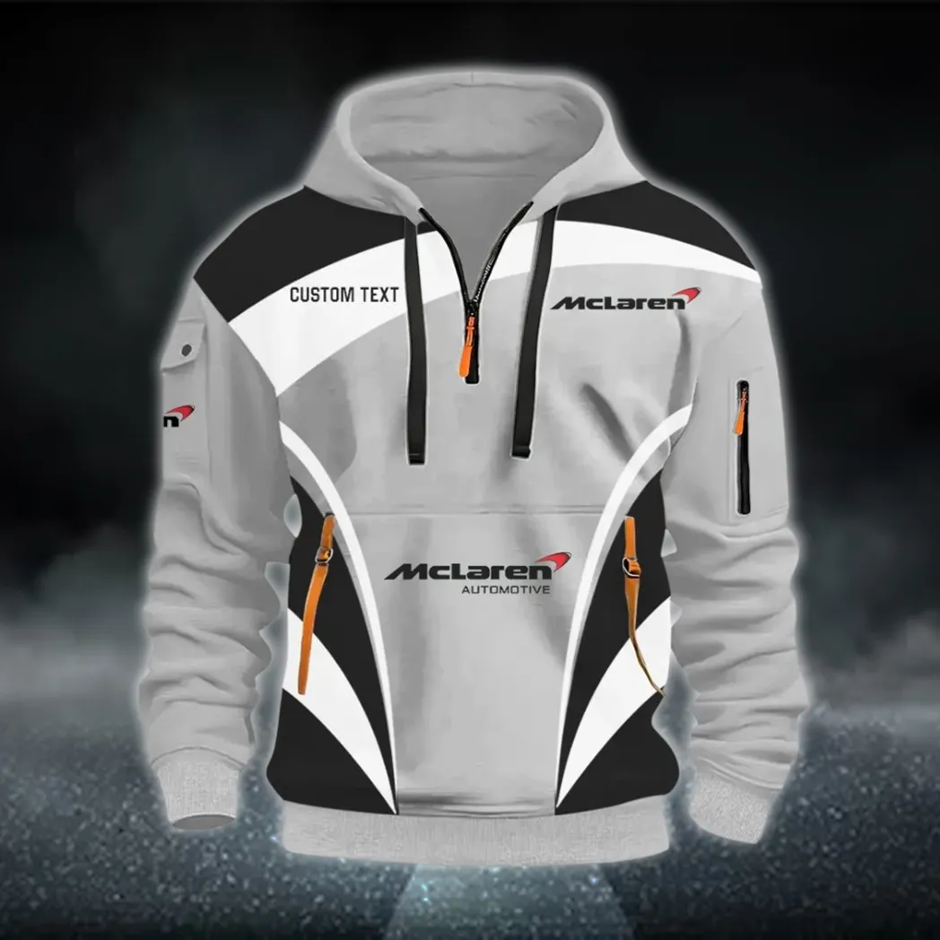 British Supercar Hoodie Half Zip 3D Print, Urban Casual Comfort Hoodie CAR514100925113