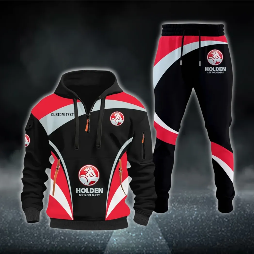 Classic Auto Hoodie Half Zip x Sweatpants Set, All-Season Car Enthusiast Tracksuit CAR514100925116