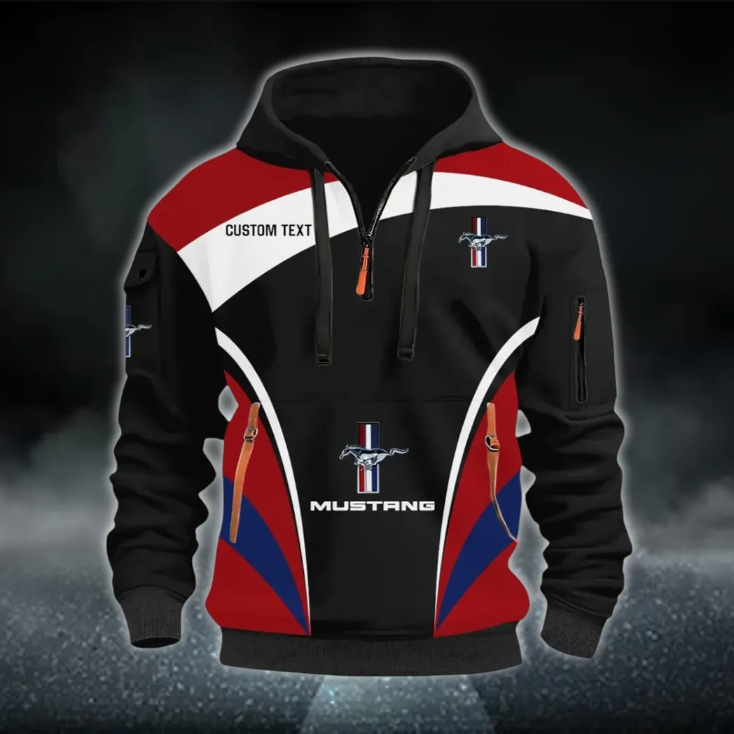 Racing Car Hoodie Half Zip 3D Print, Casual Street-Ready Hoodie CAR514100925117