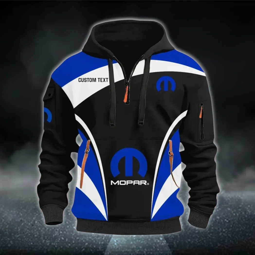 Classic Car Performance Hoodie Half Zip 3D Print, Rugged Casual Fit Hoodie CAR514100925119