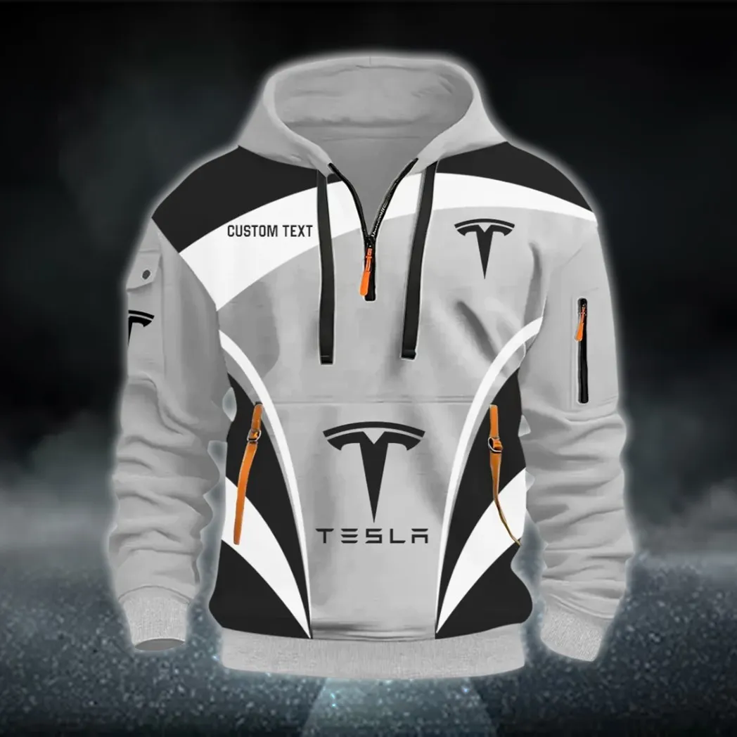 Futuristic Ride Hoodie Half Zip 3D Print, Sporty Everyday Wear Hoodie CAR514100925124