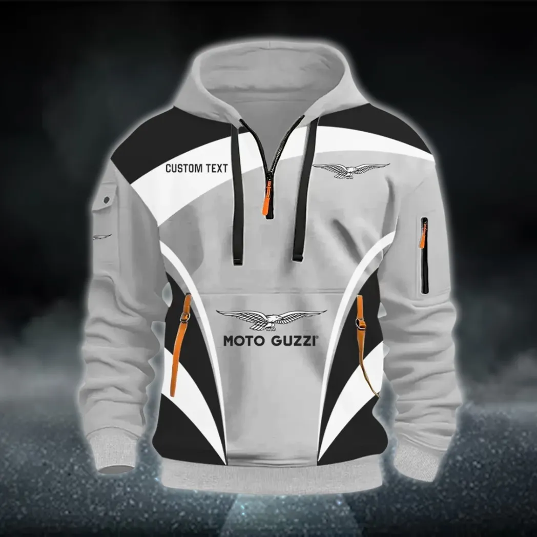 Historic Motorcycle Brand Hoodie Half Zip 3D Print, Rugged Casual Hoodie CAR514100925125