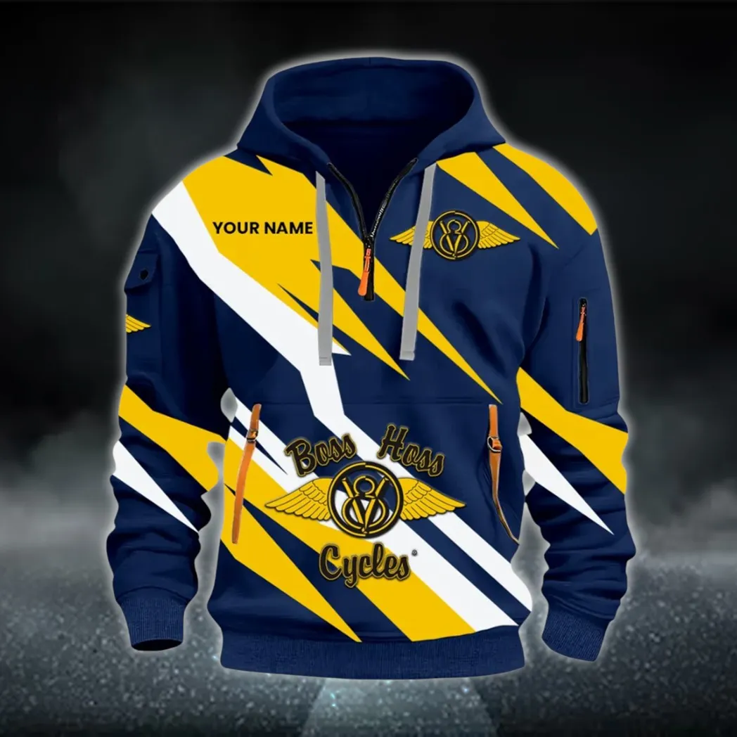 Touring Chopper Hoodie Half Zip 3D Print, Comfortable Urban Hoodie CAR514100925129