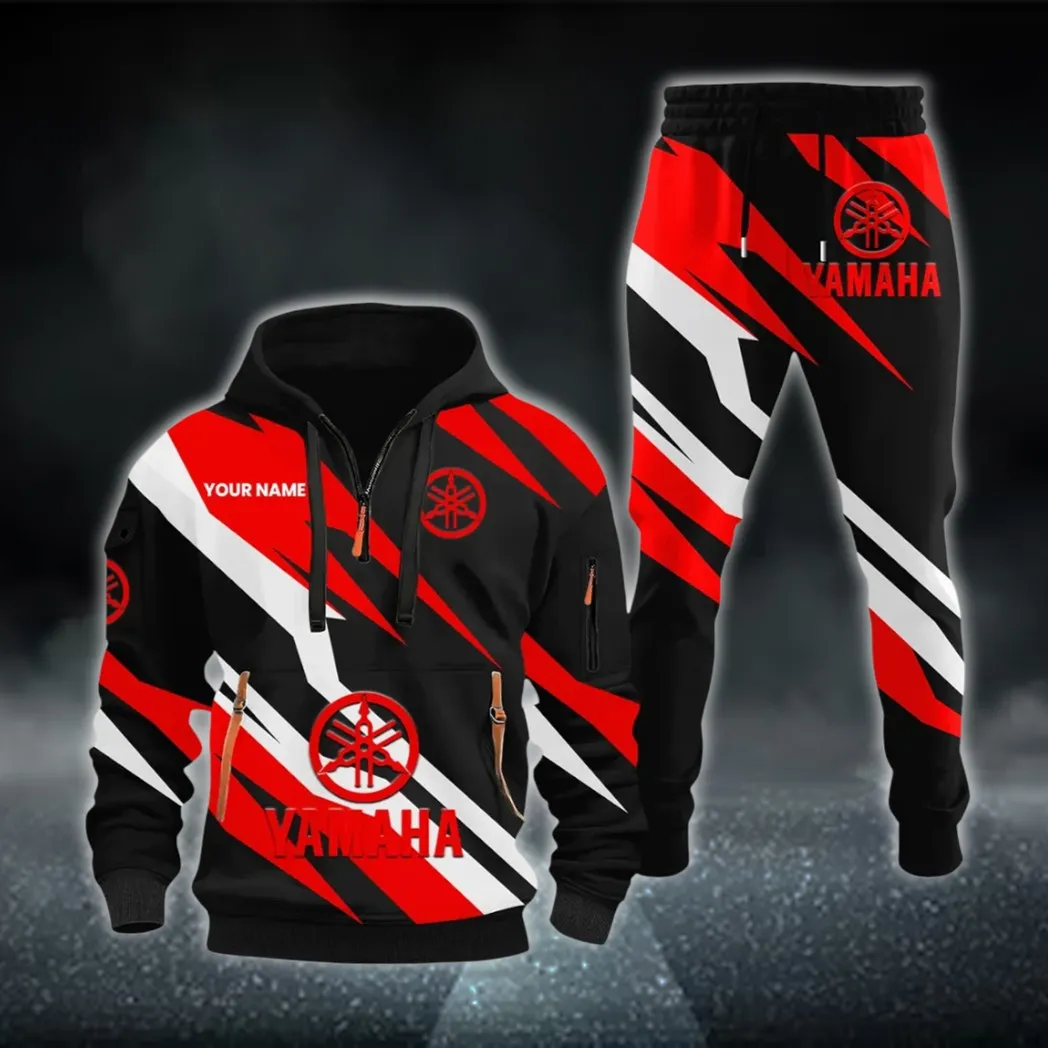 Racing Motor Hoodie Half Zip x Sweatpants Set, Ride-Inspired Half-Zip Hoodie Set CAR514100925133