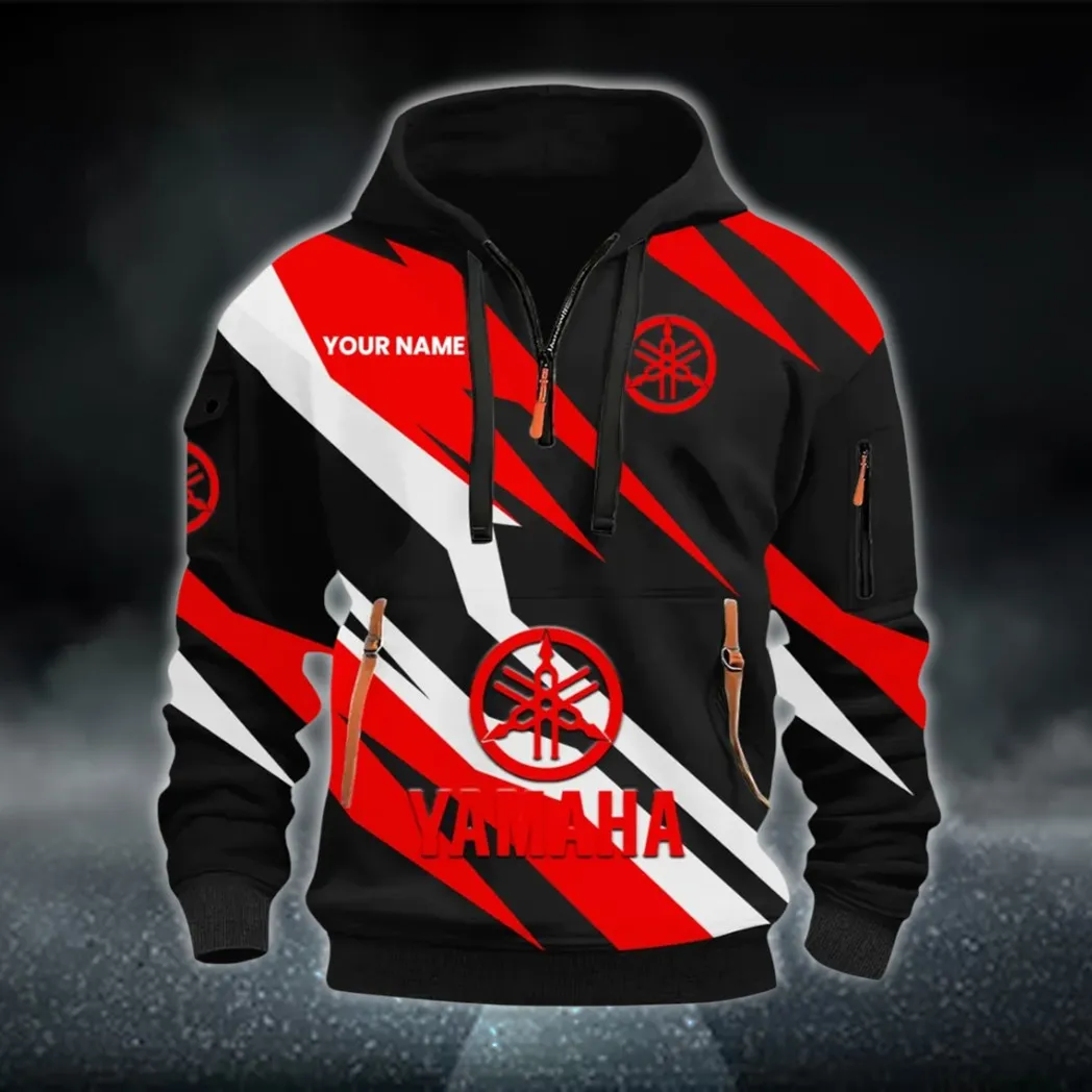 Racing Motor Hoodie Half Zip 3D Print, Sporty & Casual Everyday Wear Hoodie CAR514100925133