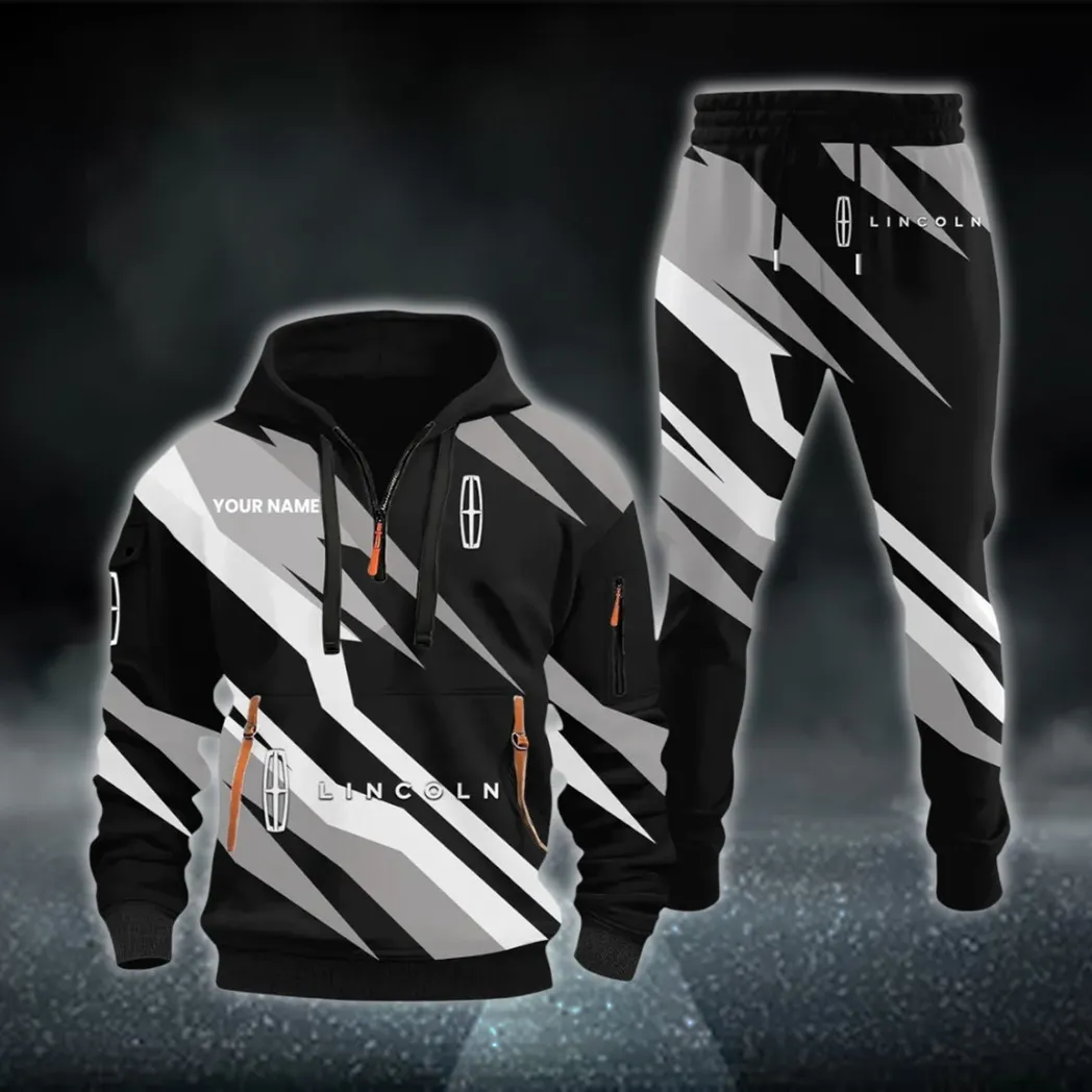 Upscale Vehicle Hoodie Half Zip x Sweatpants Set, 3D Printed Driver's Outfit CAR514100925142
