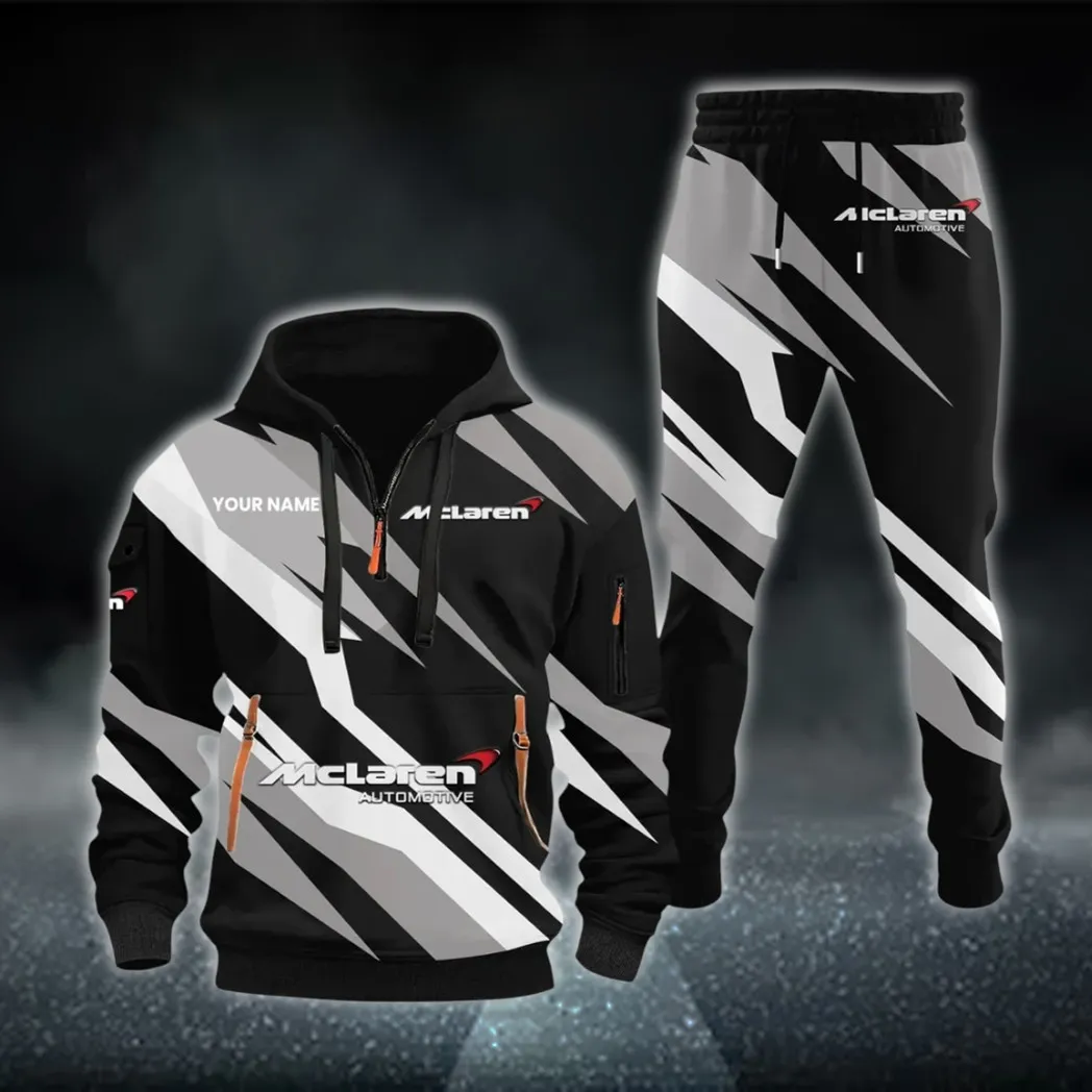 Speed Legend Hoodie Half Zip x Sweatpants Set, Bold Automotive 3D Hoodie Set CAR514100925143