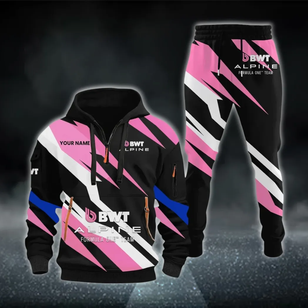 Sports Car Hoodie Half Zip x Sweatpants Set, Classic Gearhead Hoodie Set CAR514100925156