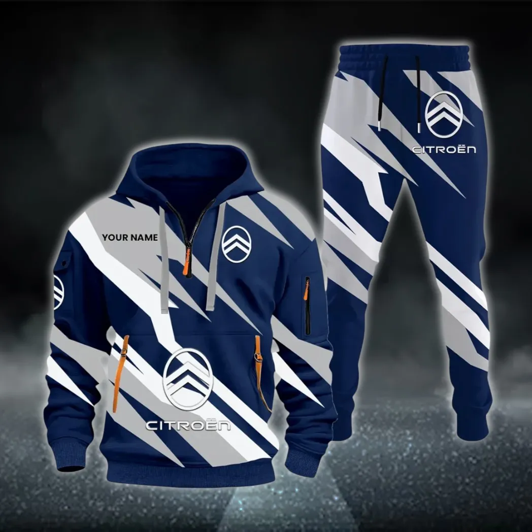 Efficient Vehicle Hoodie Half Zip x Sweatpants Set, Road Warrior 3D Outfit Set CAR514100925157