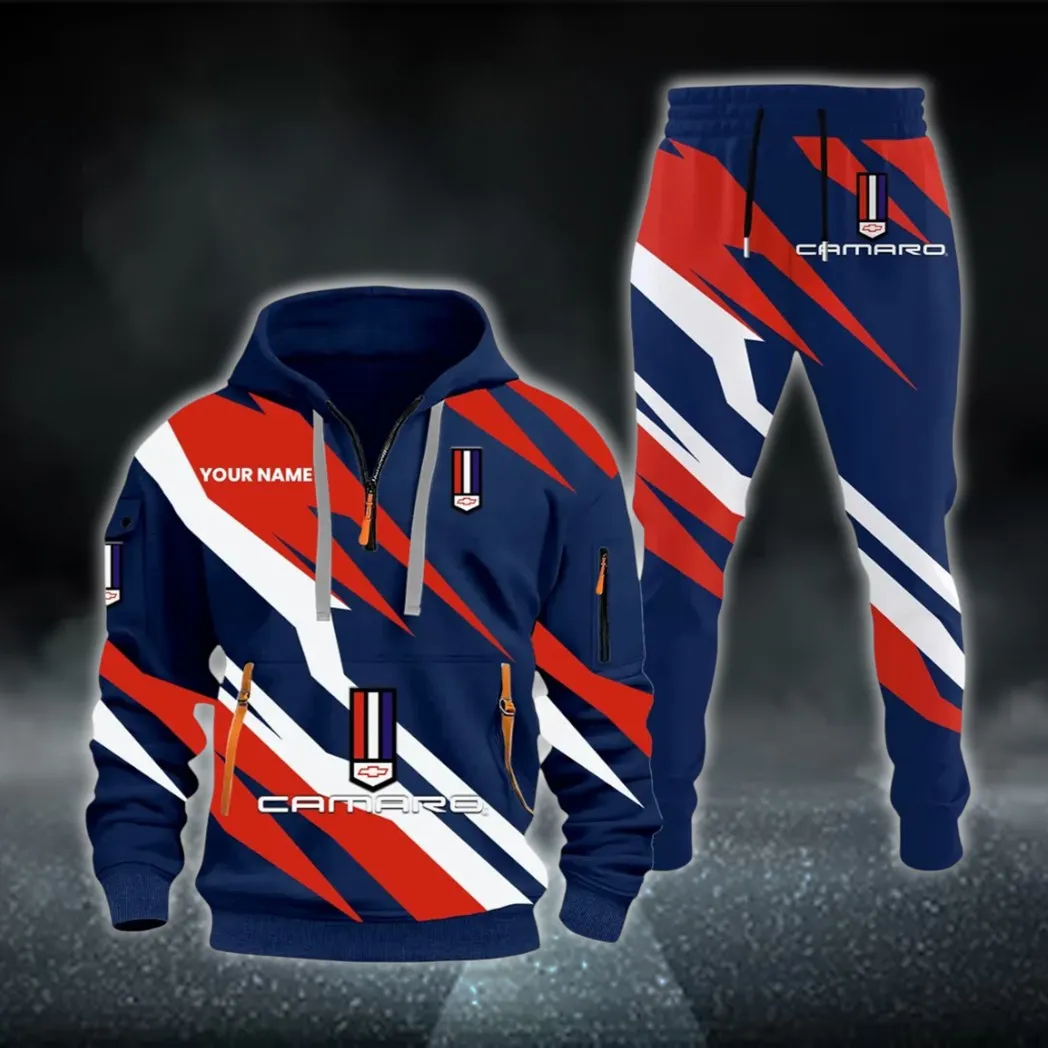 Street Racer Hoodie Half Zip x Sweatpants Set, 3D Car Culture Hoodie Set CAR514100925165