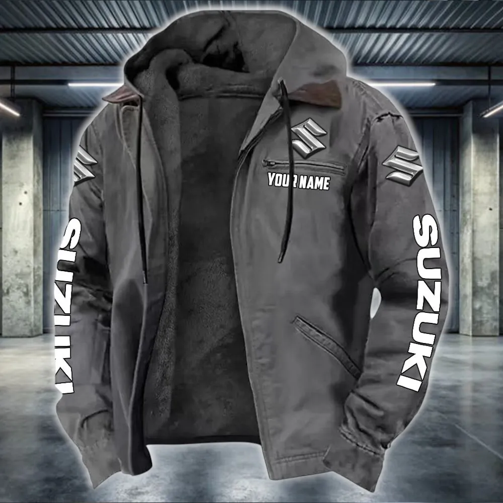 High-Speed Motorcycle Hooded And Flannel Hoodie, Street-Ready Rider Hoodie CAR519 - Gray