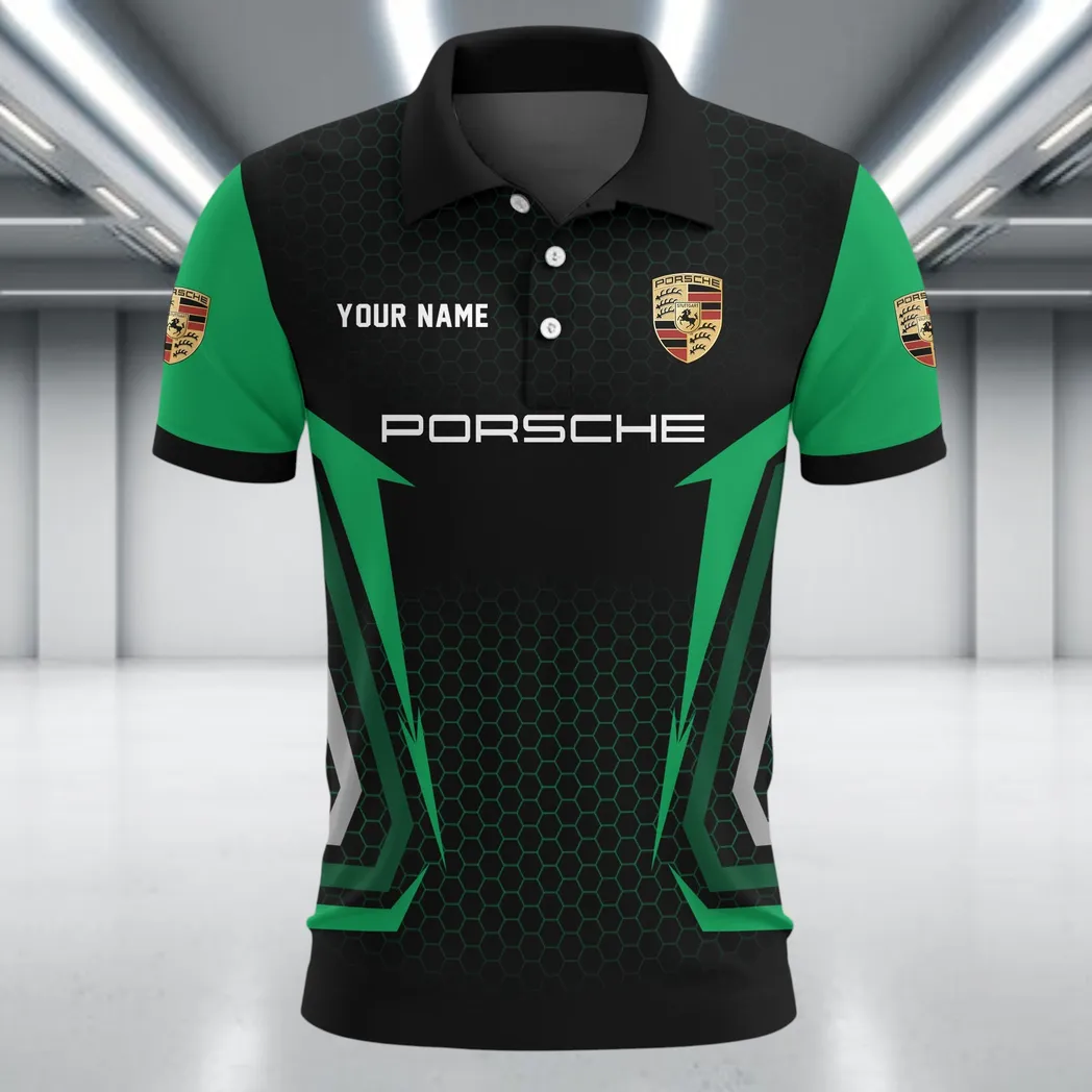 Sports Car Polo Shirt, Urban Comfort Button Shirt CAR526 - Green