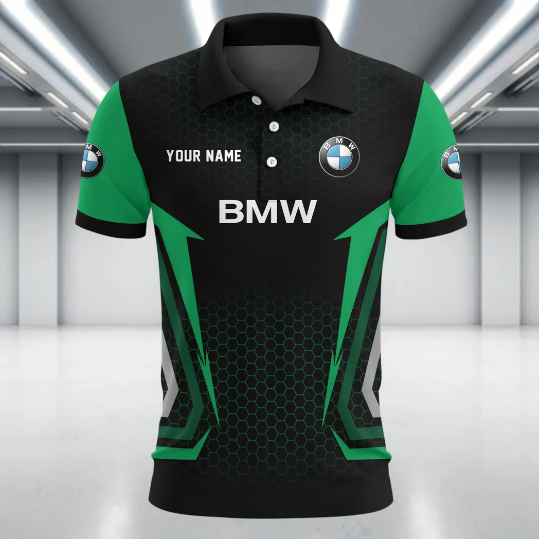 Small Executive Car Polo Shirt, Sporty Comfort Button Shirt CAR526 - Green