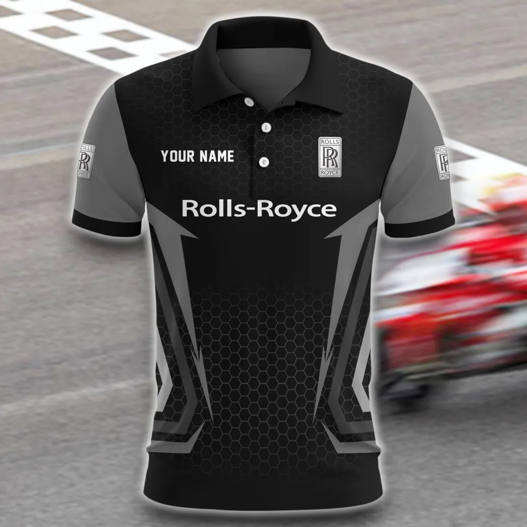 Luxury  Auto Polo Shirt, Lightweight Streetwear Button Shirt CAR526 - Gray