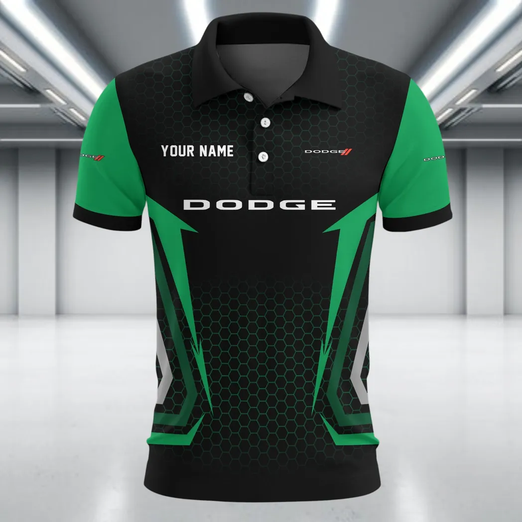 Classic Car Polo Shirt, Casual Street Button Shirt CAR526 - Green